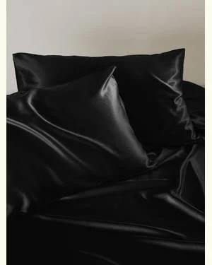 LILYSILK Silk Pillow Case 2-Pack Black Australia 100% 19mm Silk Better Quality Lightweight Queen(50 x 80cm)