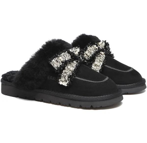 EVERAU Premium Sheepskin Bow Slipper Women Barbra