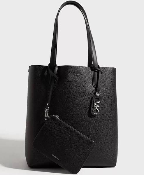 MK Eliza Extra-Large Pebbled Leather Tote Bag - Black - Michael Kors