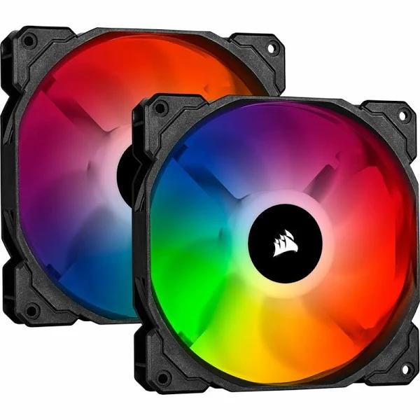 140mm Corsair iCUE SP140 RGB Pro Performance Dual Fan Pack With Lighting Node Core