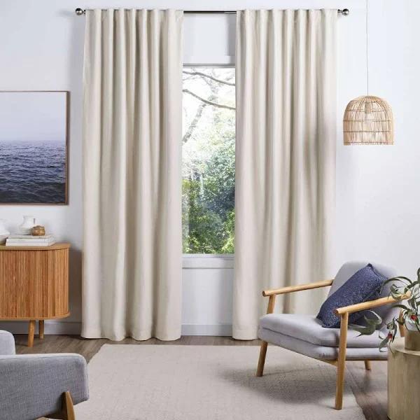 KOO Loft Linen Blend Concealed Tab Top Curtains