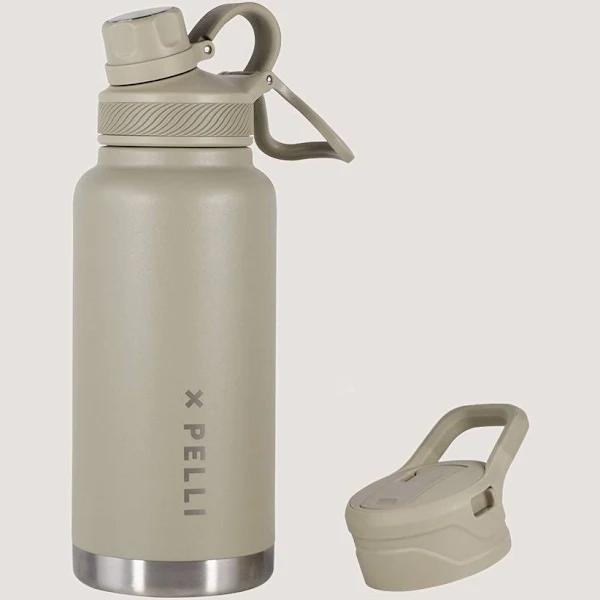 Water Bottle - 1 Litre, Insulated, Stainless Steel, Putty - Pelli