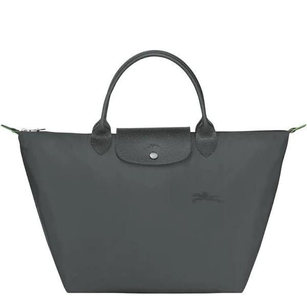 Longchamp Graphite-Coloured M Le Pliage Green Bag