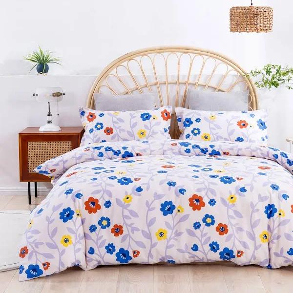 Dreamaker 100% Cotton Sateen Quilt Cover Set Summer Print King