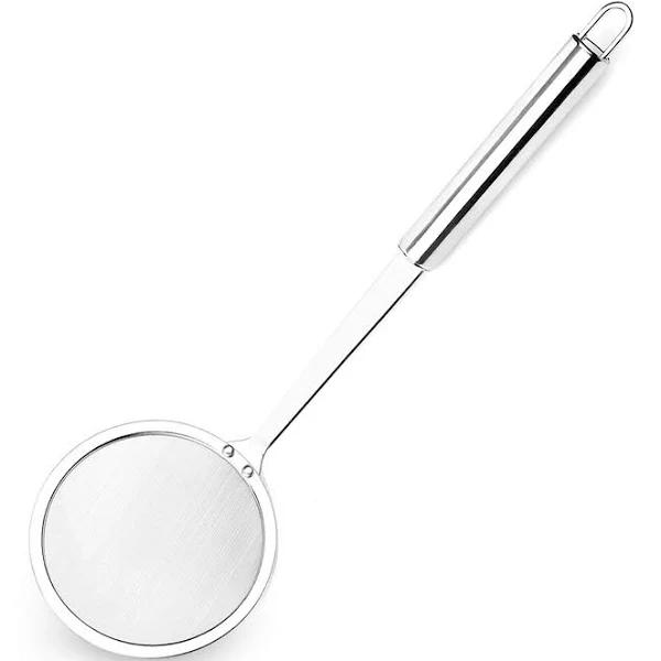 Hiware Stainless Steel Fat Skimmer Spoon - Fine Mesh Food Strainer For Grease, Gravy and Foam, Japanese Hot Pot Skimmer with Long Handle