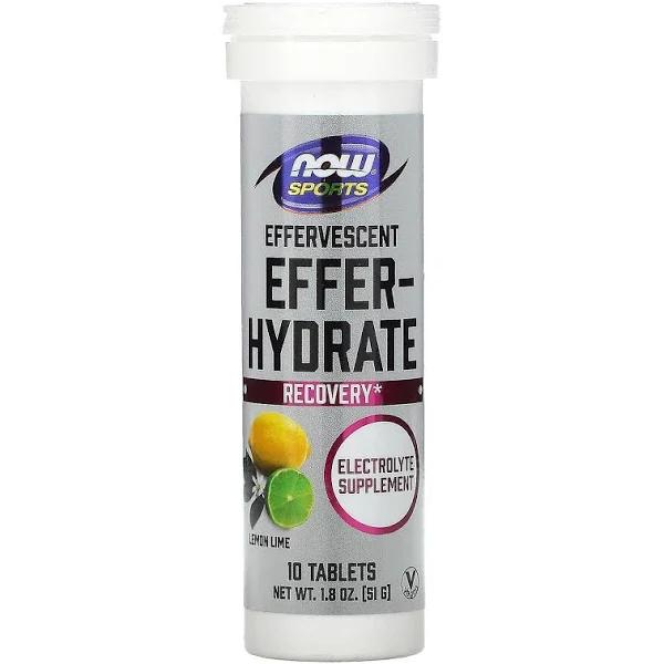 Now Foods Effer-Hydrate Effervescent - 10 Tablets Lemon Lime