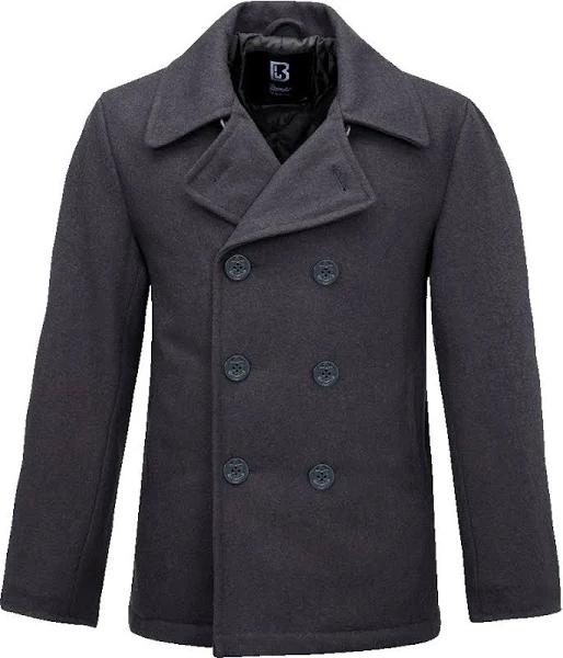 Brandit Pea Coat Jacket, black-grey, Size 7XL