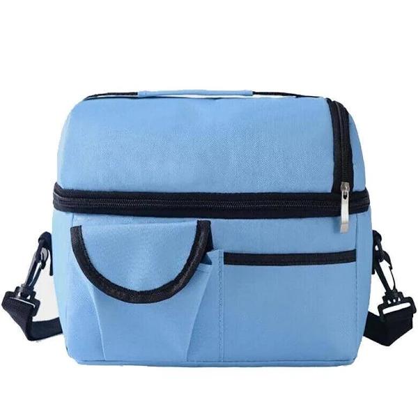 Insulated Lunch Bag Box Tote Cooler for Adults Women Men Hot Cold Food Thermal Light Blue