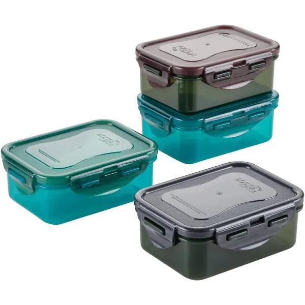 Locknlock Eco Food Storage Containers/Bin Set/BPA-Free/Dishwasher Safe, Rectangular, 4 Piece - Rectangle, Assorted Colors