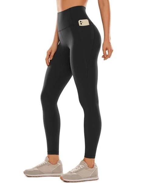 CRZ Yoga Womens Butterluxe Pockets Workout Leggings 28" Black / XS