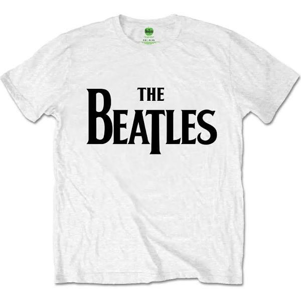 The Beatles Unisex T-Shirt: Drop T Logo Medium / White