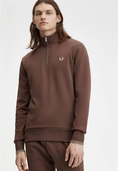 Fred Perry - Half Zip Brick/Warm Grey - Sweater