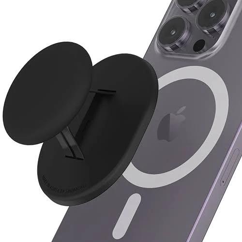 Sinjimoru Magnetic Phone Grip, Magnetic Phone Holder Compatible with MagSafe Stand, Ensuring Finger Comfort for iPhone 15 14 13 12, M-Mini Tok Black