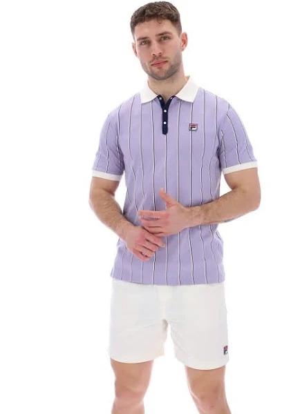 Fila Vintage Classic Stripe Polo T Shirt LilacFila Vintage Classic Stripe Polo T Shirt Lilac - Male - XX Large