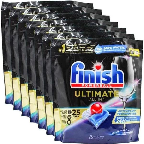 Finish 175 x Quantum Ultimate All-in-1 Powerball Dishwashing Tablets (7 x 25 Pack)