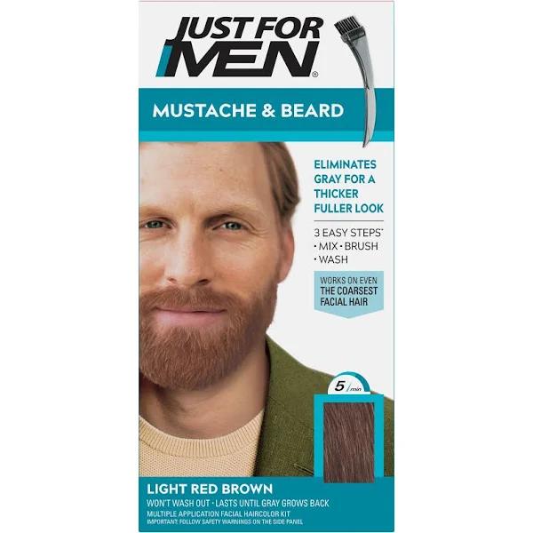 Just for Men Mustache and Beard Coloring for Gray Hair, M-27 Light Re