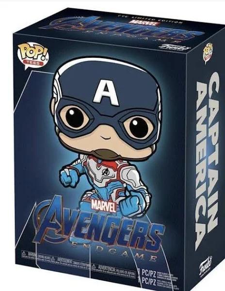 Avengers 4: Endgame - Captain America Glow in The Dark Pop Vinyl Figure & T-Shirt Box Set - The Avengers | Funko