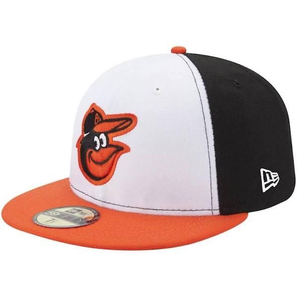 New Era - MLB White Fitted Cap - Baltimore Orioles Authentic On-Field 59Fifty White/Orange/Black Fitted @ Hatstore