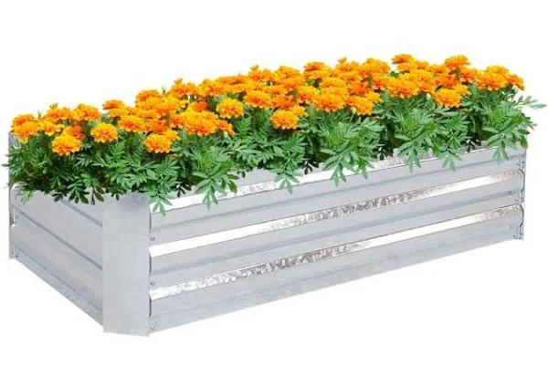 SOGA 120cm Rectangle Galvanised Raised Garden Bed