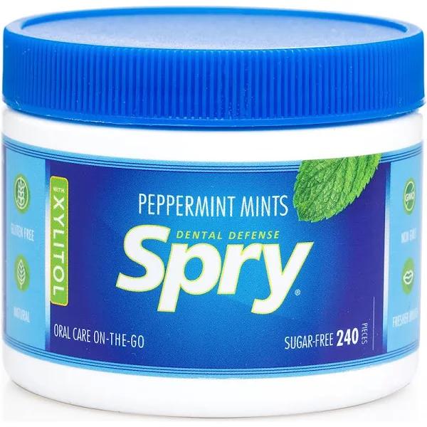 Spry Xylitol Mints, Natural Peppermint, 240 Count