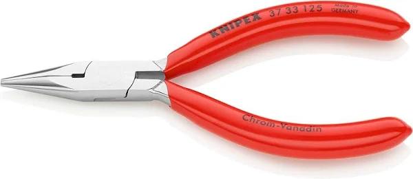 Knipex Flat Nose Pliers for Precision Mechanics chrome-plated, Plastic Coated 125 mm 37 33 125