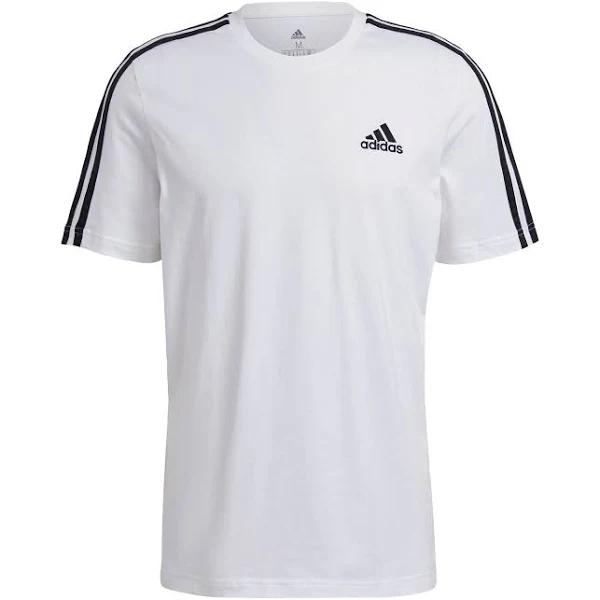 Adidas Mens Essentials 3-Stripes Tee White 3XL