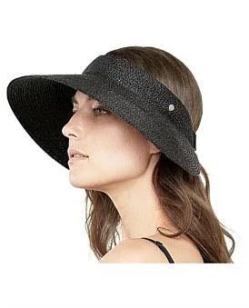 Helen Kaminski Raffia Braid Visor - Ltd Capacity Charcoal