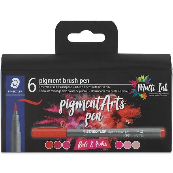 Staedtler Pigment Arts Brush Pens Reds & Pinks 6 Pack