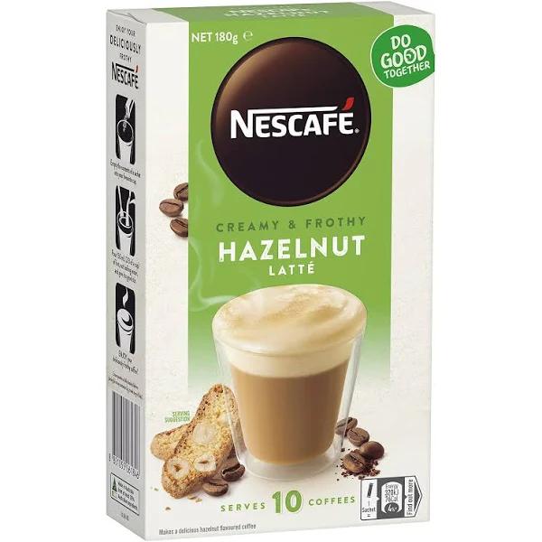 Nescafé Hazelnut Latte Coffee Sachets 40 Pack, 4 x 10 Count
