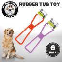 Rubber Tug Toy Dog Toy (6 Pack) Interactive Fetch Training Chew Toy Tug of War - AfterPay & zipPay Available