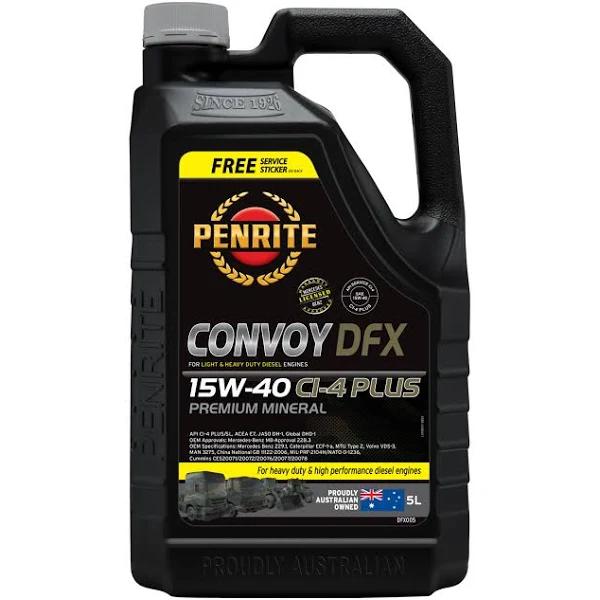 Penrite Convoy DFX Premium Mineral Diesel Engine Oil 5L 15W40 DFX005