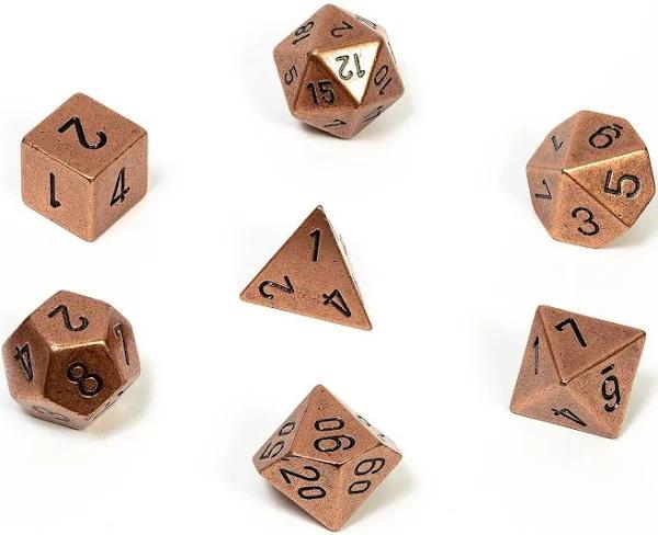 Chessex Polyhedral 7-Die Metal Set - Copper