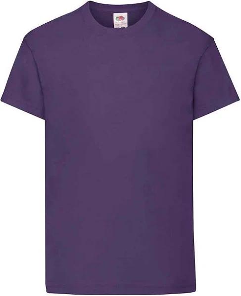 Fruit of The Loom Childrens/Kids Original Cotton T-Shirt Purple 3-4 Years Cotton Childrens T-Shirt