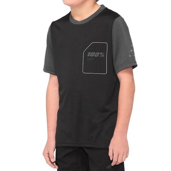 100 Percent Ridecamp Youth Jersey Black/Charcoal Small