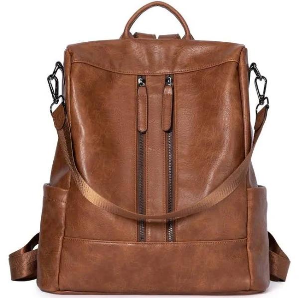 Women Anti Theft Leather Backpack Handbag Daypack for Women Girls - Brown - AfterPay & zipPay Available