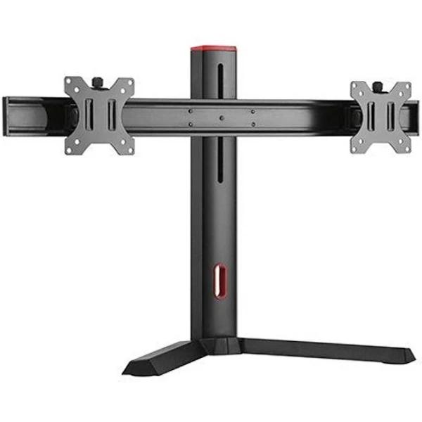 Brateck Dual Screen Classic Pro Gaming Monitor Stand Fit Most 17'- 27' Monitors, Up to 7kg per Screen-Red Colour