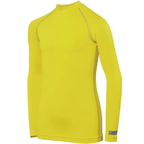 Rhino Childrens Boys Long Sleeve Thermal Underwear Base Layer Vest Top Fluorescent Yellow 5-6