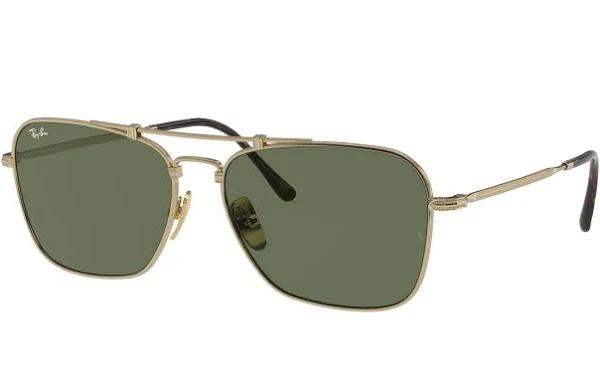 Ray-Ban Caravan Titanium Gold RB8136 Sunglasses Green