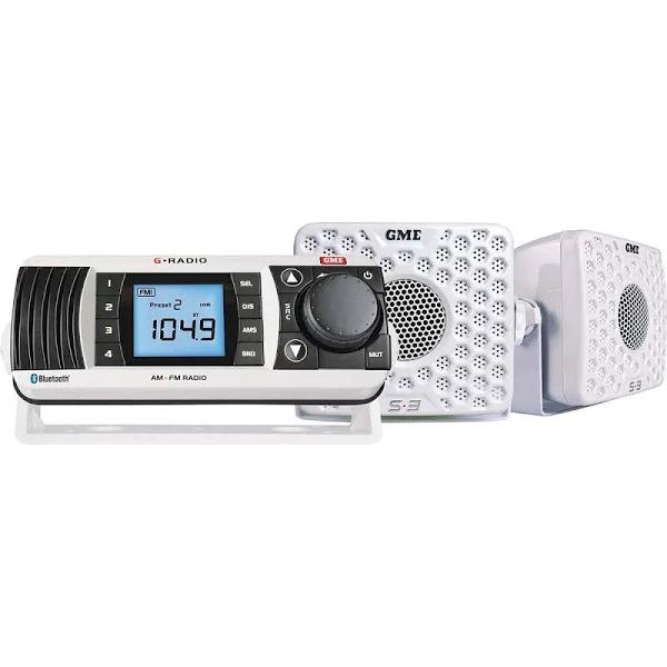 GME GR300BTWEP White AM/FM Marine Radio Entertainment Pack