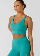 Lorna Jane Womens Lotus Longline Sports Bra Blue M