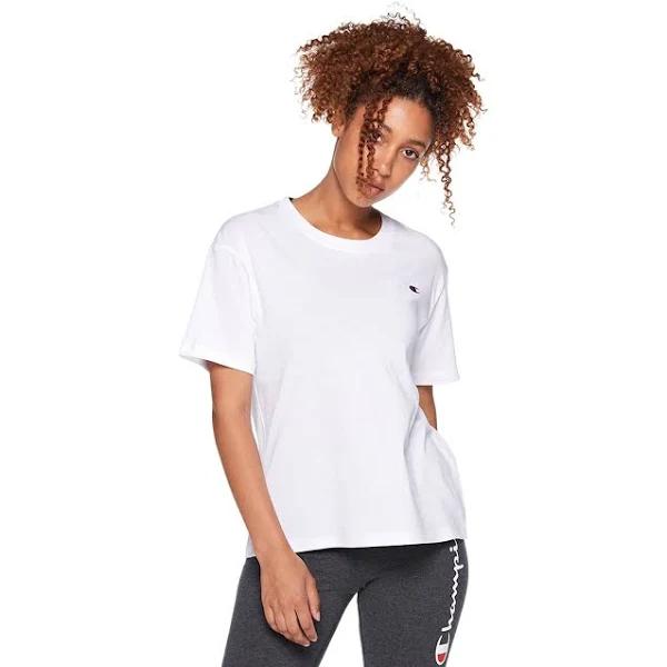 Champion Women's French Jersey C Logo Tee / T-Shirt / Tshirt - White