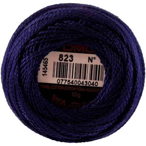 DMC Pearl Cotton Ball Size 8 87yd Dark Navy Blue