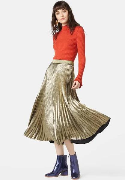 Gorman - Women's Champagne Pleated Skirt 16 / Multi