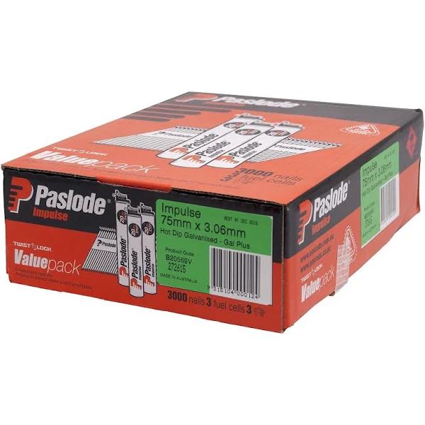 Paslode Impulse 75mm Galvanised Nails With Gas B20569V