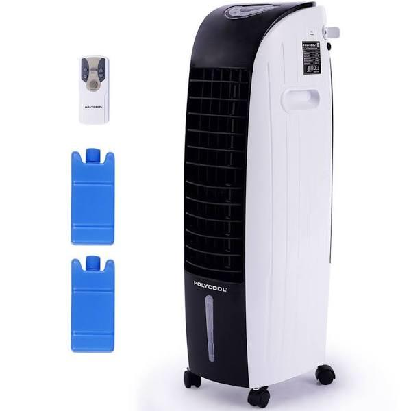 POLYCOOL 6L Evaporative Air Cooler Portable Household Fan Purifier Humidifier Remote Control White and Black