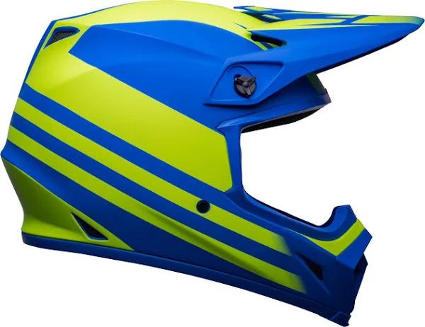 Bell MX-9 MIPS Disrupt Helmet - Matte Blue/Hi-Viz Yellow - SM