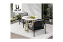 Livsip 3 Piece Outdoor Dining Setting Sintered Stone Table Patio Furniture Set