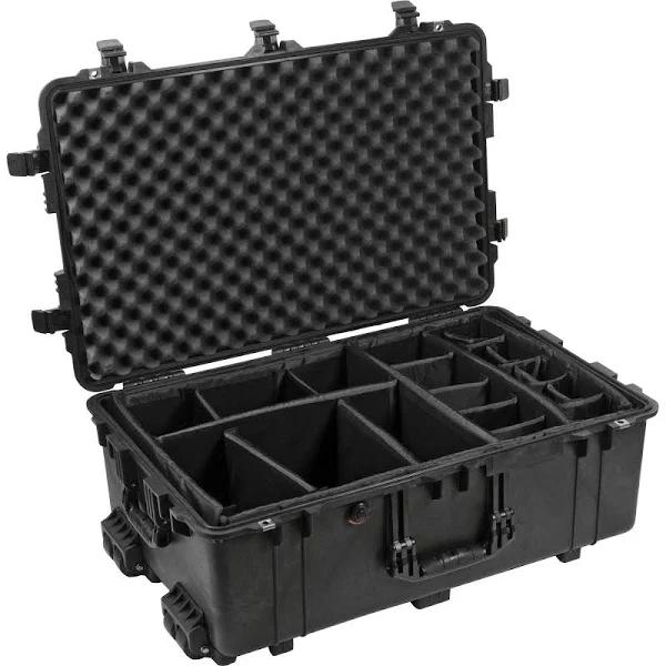 Pelican 1650 Black Case with Padded Dividers