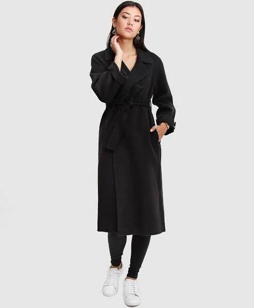 Belle & Bloom Stay Wild Black Wool Oversized Coat Black S