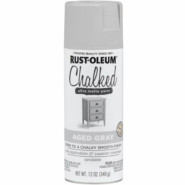 Rust-Oleum Chalked Ultra Matte Spray Paint, Aged Grey, 340 G